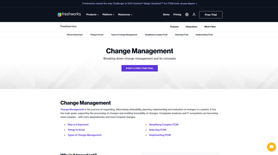 Freshservice IT Change Management Software