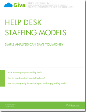Methodology for Optimising Help Desk & Customer Service/Call Centre Staffing to Save Money